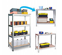 Стелаж металевий 150x70x30 4 полиці (сірий), фото 4