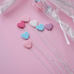 Набір цукрового декору для торту Slado "Міні сердечка пастель" 7 шт