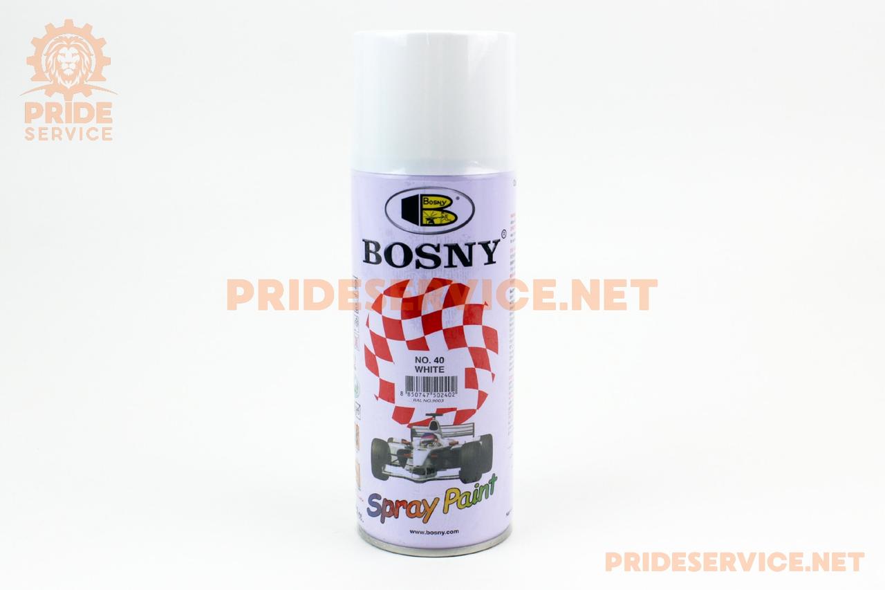 Фарба акрилова, білий глянцевий, аерозоль 400ml (№40), МОТОХІМІЯ, SV-304051