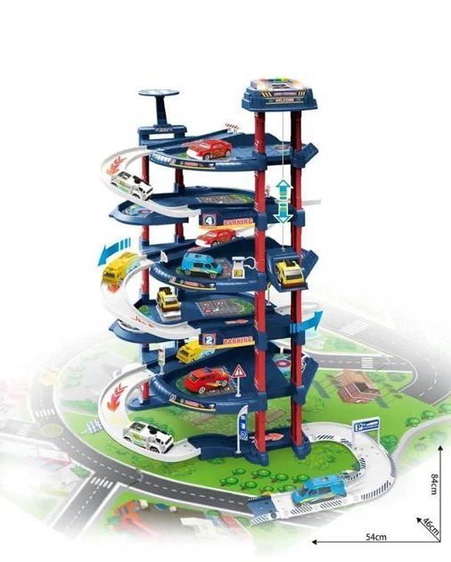 Гараж для машинок 660-A327 зі звуковими та світловими ефектами, 6 поверхів, вертоліт, 82 предмети, фото 1