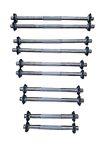 Грифи гантельные 2 шт по 2 кг з гайками посадкою 25 мм для занять вдома спортзалі (пара 4 кг комплект) R_3813