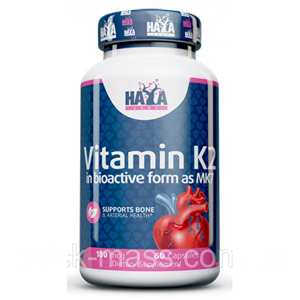 Вітамін К2 HayaLabs Vitamin K2-Mk7 100 мкг - 60 капс, фото 1