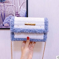 Канва з фурнітурою Meidone і нитками набір для створення сумки своїми руками біла/блакитний