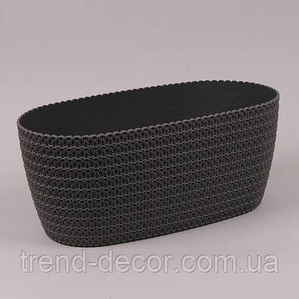 Горщик пластмасовий овальний JERSEY антрацитовий 37.5см., фото 1