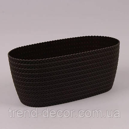 Горщик пластмасовий овальний JERSEY коричневий 37.5см., фото 1