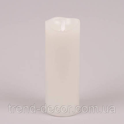 Свічка LED біла D-7,5 см. H-19,5 см. 26158, фото 1