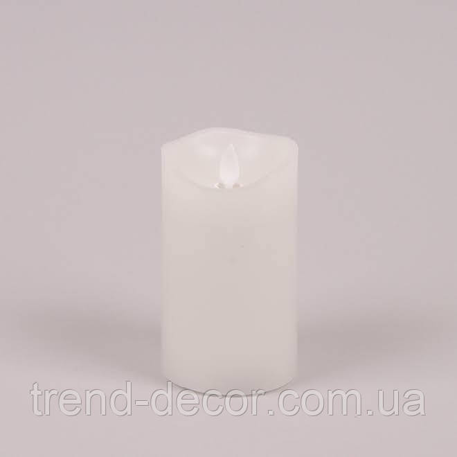 Свічка LED біла D-7,5 см. H-12.5 см. 26171