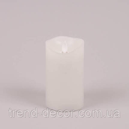 Свічка LED біла D-7,5 см. H-12.5 см. 26171, фото 1