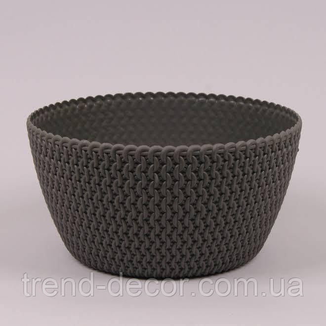 Горщик пластмасовий Миска Splofy сірий 24см.