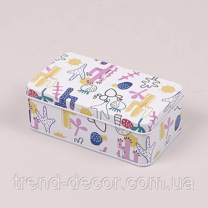 Коробочка металева Кактуси мікс 20 шт. (ціна за 1 шт.) 41009, фото 1