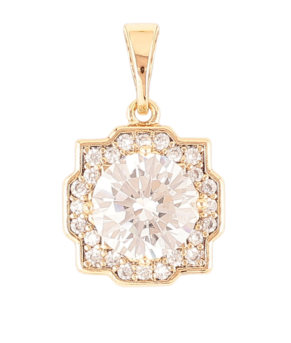 Кулон Xuping Позолота 18K «Фіаніт у декоративному обрамленні цирконію» для ланцюжка до 5мм
