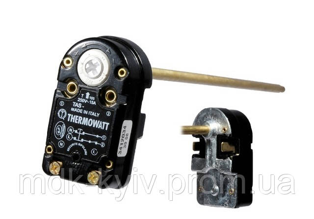 Терморегулятор Thermowatt TAS 15A — біметалевий, з біполярним термозахистом, 20...75 °C, Італія, фото 1