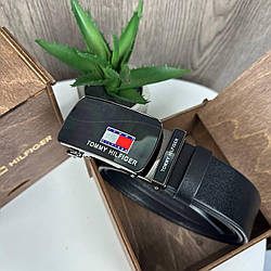 Чоловічий шкіряний ремінь автомат Tommy Hilfiger, пояс із натуральної шкіри Томмі