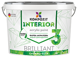 Фарба інтер’єрна INTERIOR 3, 1,4 кг, Глибоко-матовий, Білий
