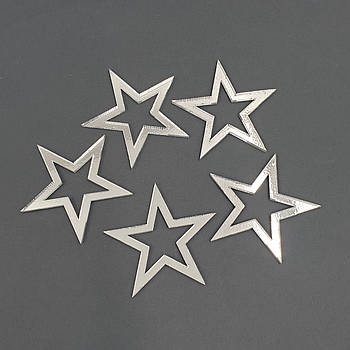 Набір акрилових зірочок (срібло) — 5 шт.
