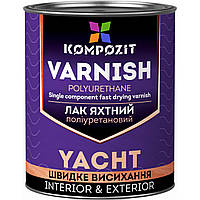 Лак яхтний поліуретановий Kompozit®, 0,7 л, Глянцевий, Безбарвний