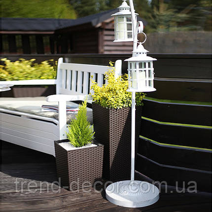 Горщик пластмасовий з вкладом JUKA RATTAN чорний 25х25см., фото 3