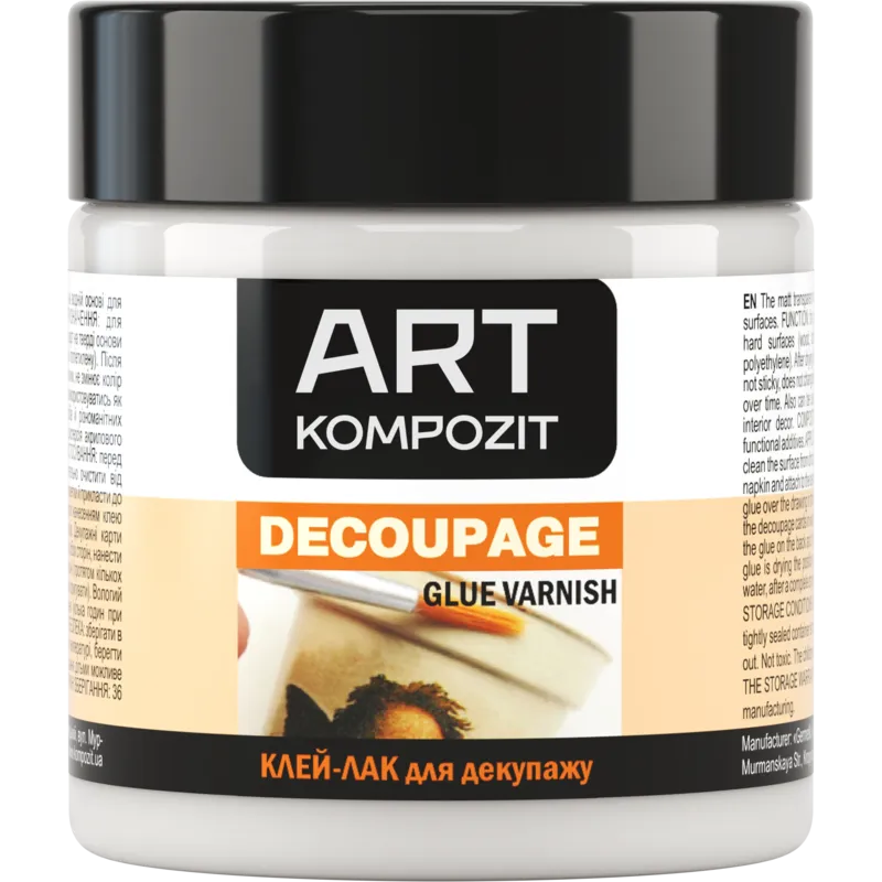 Клей-лак для декупажу ART Kompozit, 140 мл, Матовий, Безбарвний