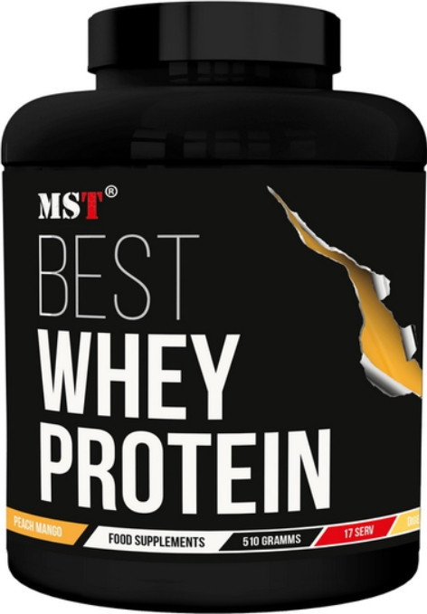 Протеїн сиворотковий MST Best Whey Protein + Enzyme 510г персик-манго