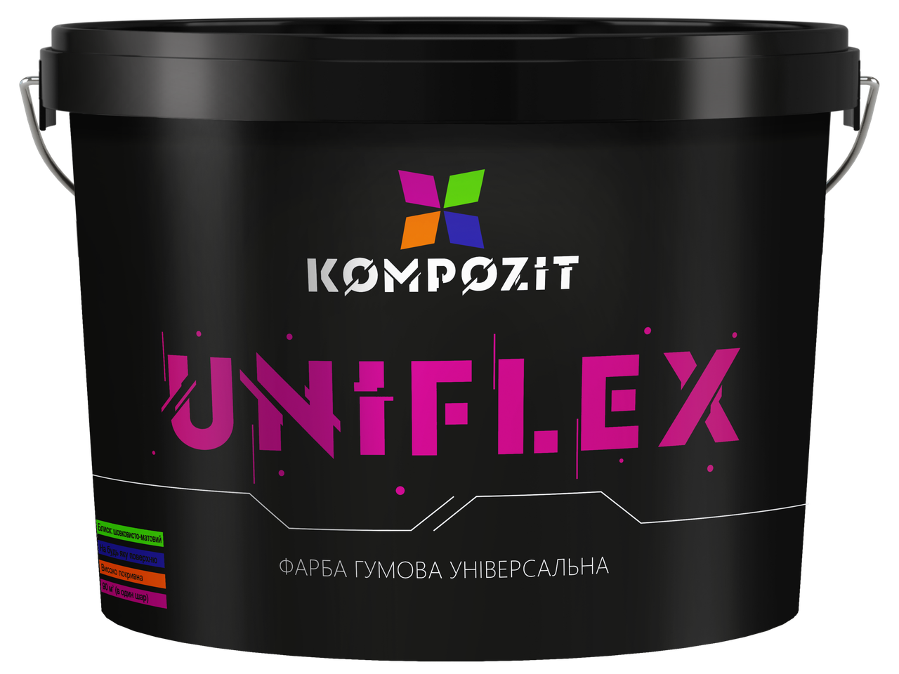 Фарба гумова універсальна UNIFLEX, 0,9 кг, Білий RAL 9016