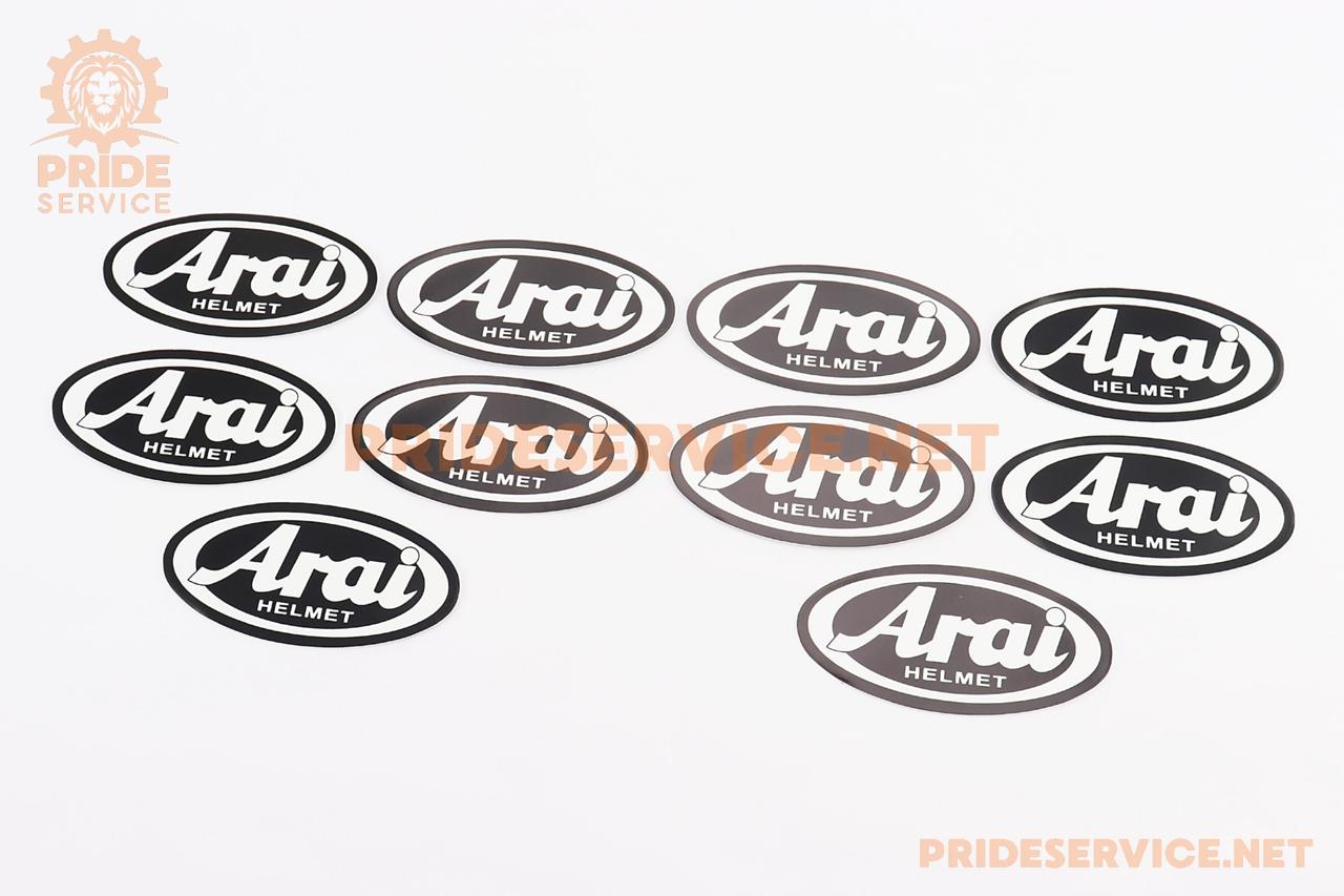 Наклейка набір 10шт "Arai" мала (9,5х4,5см), поліграфія, SV-502356