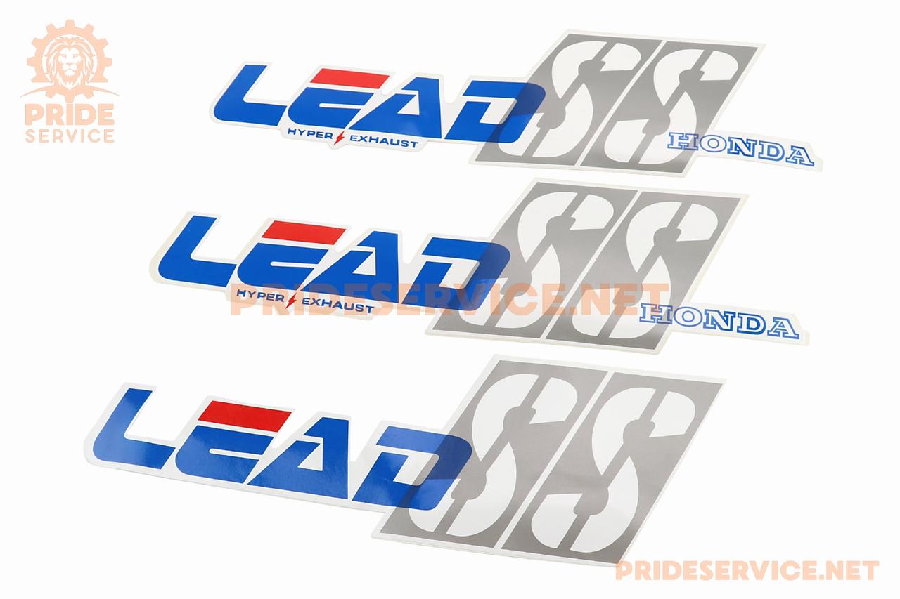 Наклейки набір 3шт "HONDA LEAD “SS” (35х10см), синій, поліграфія, SV-502489