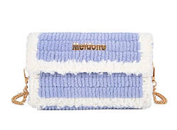 Канва з фурнітурою Meidone та нитками набір для створення сумки своїми руками блакитними/білими