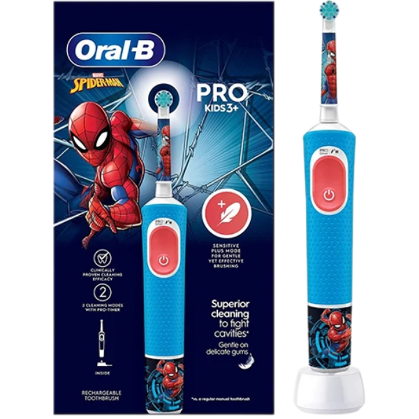 Електрична зубна щітка Oral-B D103.413.2K Vitality Pro Kids Spider-Man 403599, фото 1