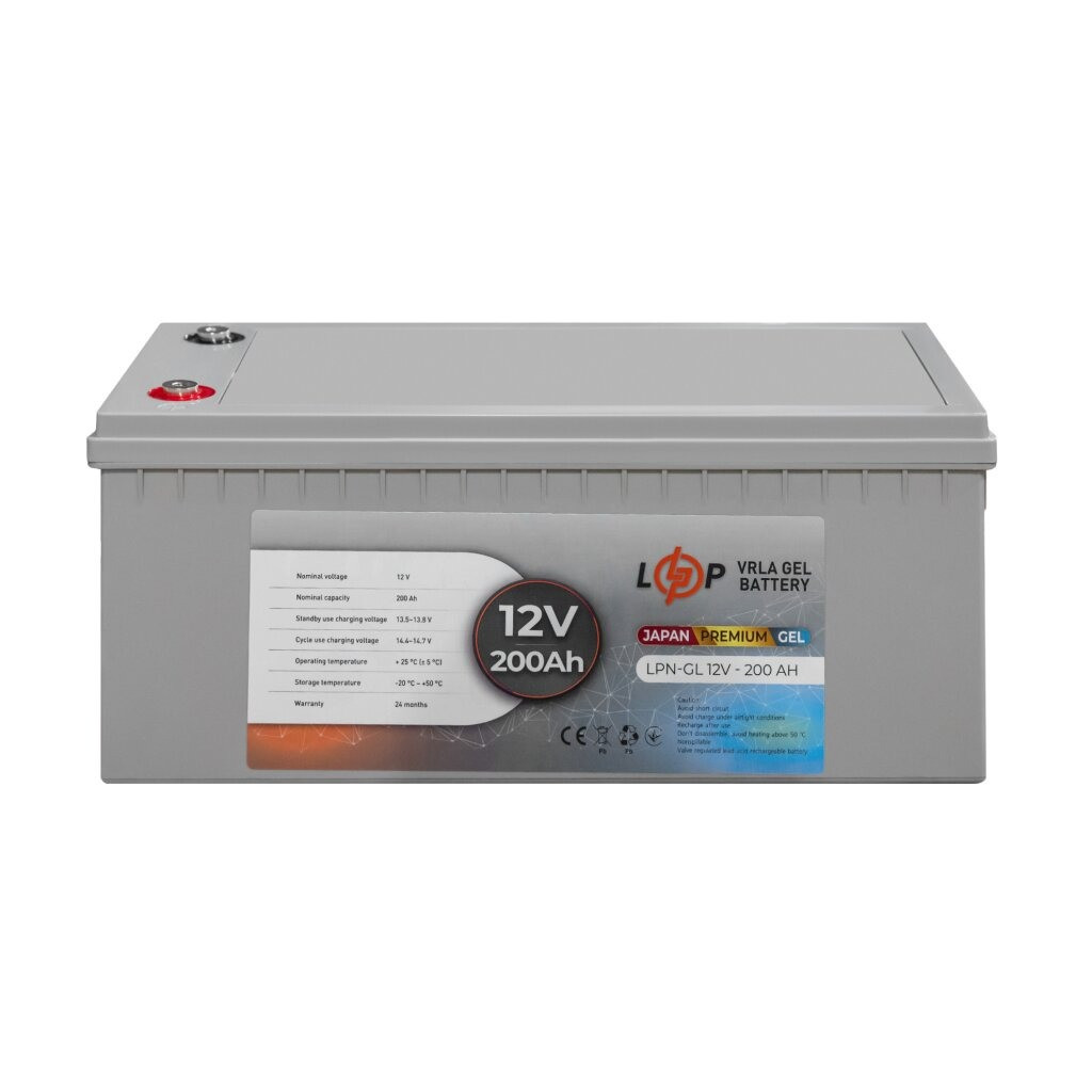 Акумулятор гелевий LogicPower LPN-GL 12V-200 Ah (JAPAN) для ДБЖ