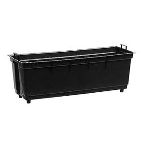 Горщик пластмасовий з вкладом WERBENA ECO recycled чорний бетон 56см., фото 4