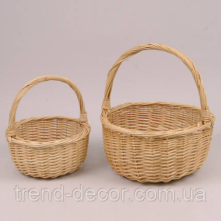Комплект бежевих кошиків із лози 2 шт. 45599, фото 3