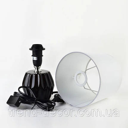 Лампа керамічна настільна Leti Black 22.5 см. 36075, фото 3