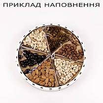 Коробка біла з прозорою кришкою кругла на 6 відділень 33279, фото 4