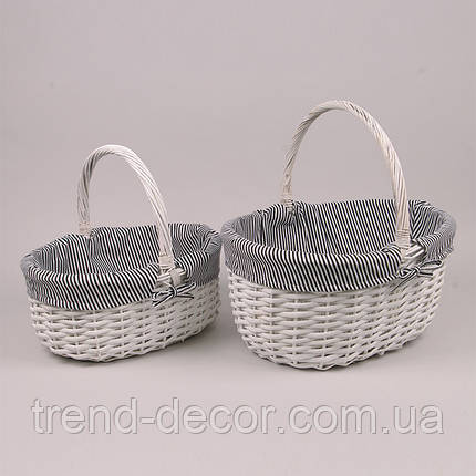 Комплект білих кошиків із тканиною 2 шт. 45302, фото 3