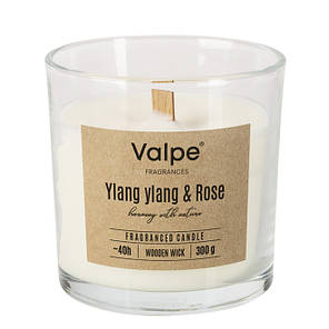 Свічка ароматична з дерев'яним фітилем Bispol Ylang ylang & Rose 27686, фото 3