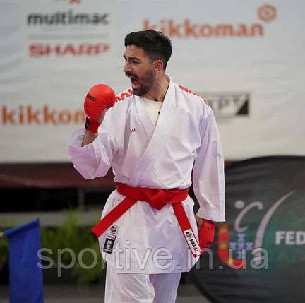 Пояс для кімоно з ліцензією WKF | червоний | SMAI SM B001RWKF, фото 2