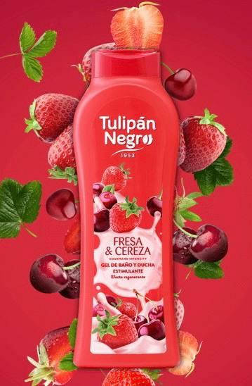 Гель для душу Tulipan Negro 650 мл Полуниця та вишня, фото 1