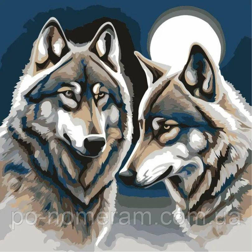 Новинка Картини за номерами ArtStory Вовки ДВП (AS2135) 30 х 30 см, фото 1