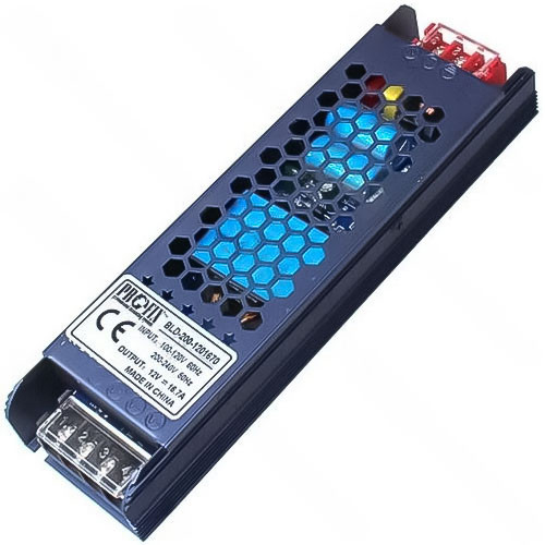 Блок живлення Profix 12V, 16.7A, 200Вт, вузький, негерметичний, металевий корпус