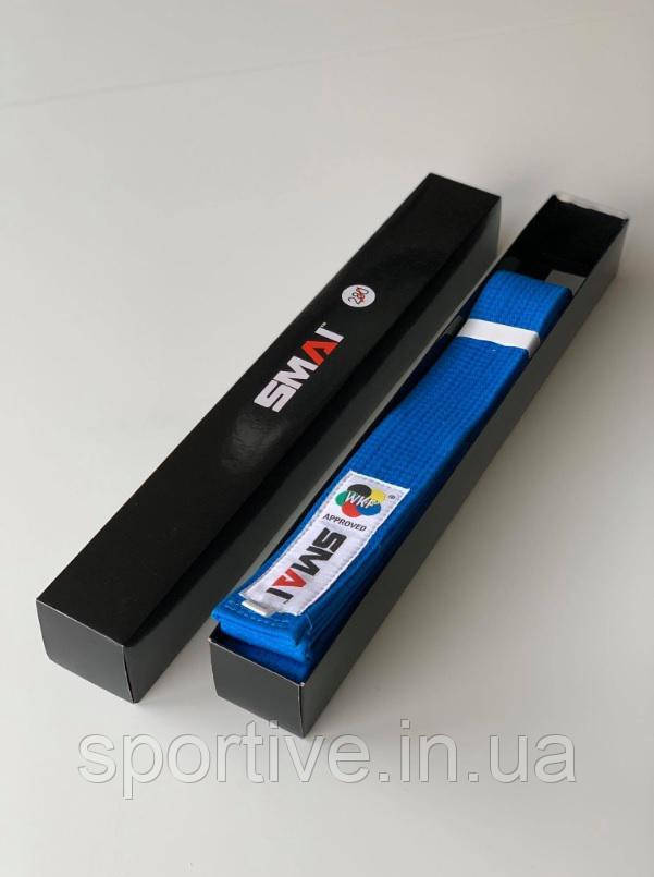 Пояс для кімоно Delux Version з ліцензією WKF | блакитний | SMAI SM B002UWKF