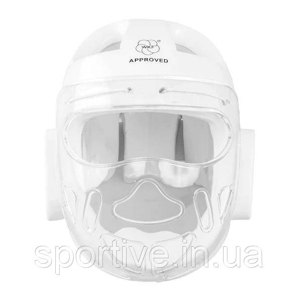Шолом із захисною маскою з ліцензією WKF | білий SM B132