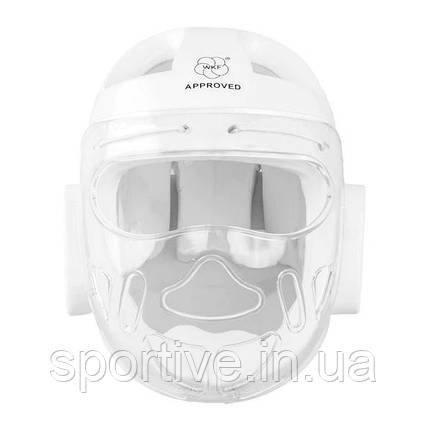 Шолом із захисною маскою з ліцензією WKF | білий SM B132, фото 1