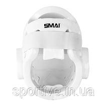 Шолом із захисною маскою з ліцензією WKF | білий SM B132, фото 3