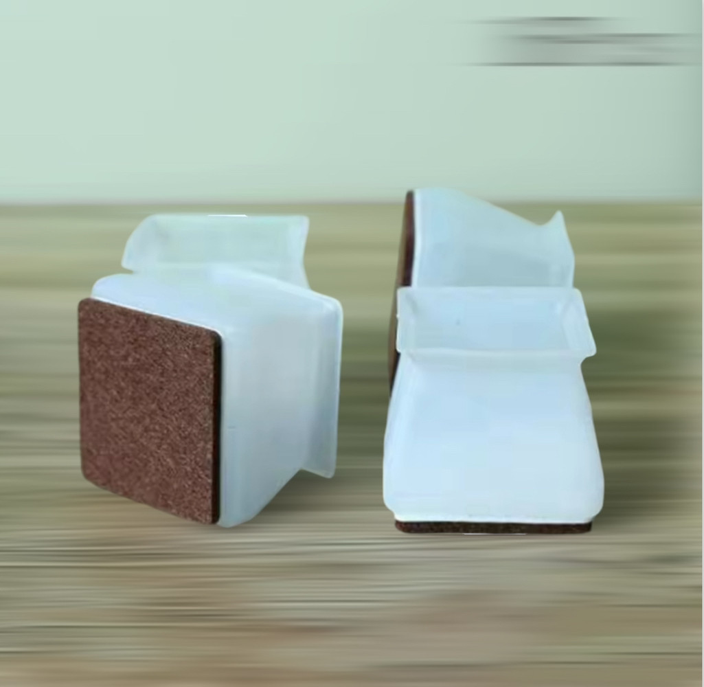 Силіконовий захист на ніжки стільця з повстю(захист від подряпин підлоги) (сторона30-40 мм), ціна за 4 шт., фото 1