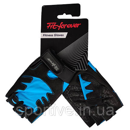 Рукавички для фітнесу Fit forever Be Fit AI-04-1453-D чорний-синій L, фото 1