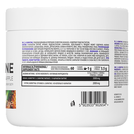 L-carnitine OstroVit 210 г Pineapple, фото 2