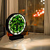 Годинник настільний з мохом і підсвічуванням чорний, фото 4