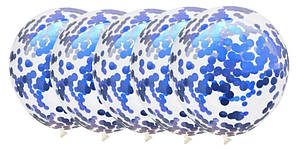 Латексна куля із синім конфеті-паковання 10 шт. конфеті 12 дюймів