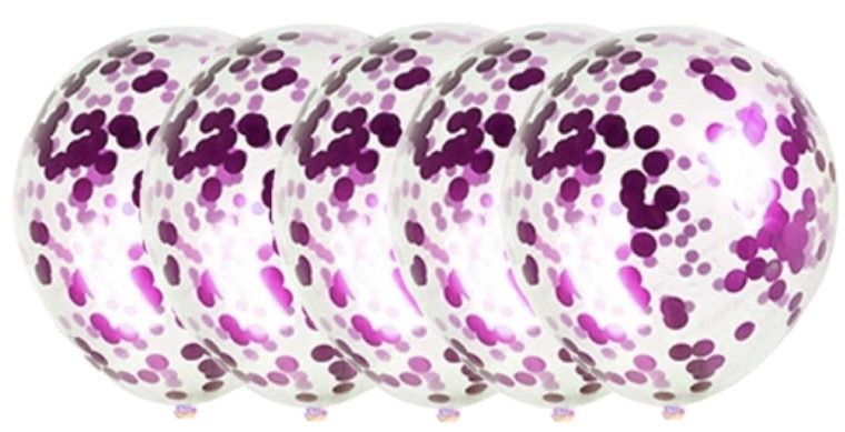 Латексна куля з рожевою конфеті-паковання 10 шт 12 дюймів, фото 1