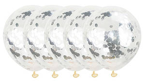 Латексна куля із сірим конфеті-паковання 10 шт 12 дюймів